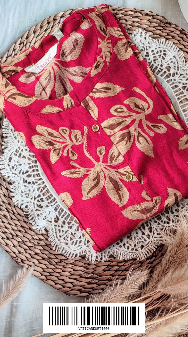 Vatical Silk A-Line Princes Cut Kurtis VATICANKURTI006