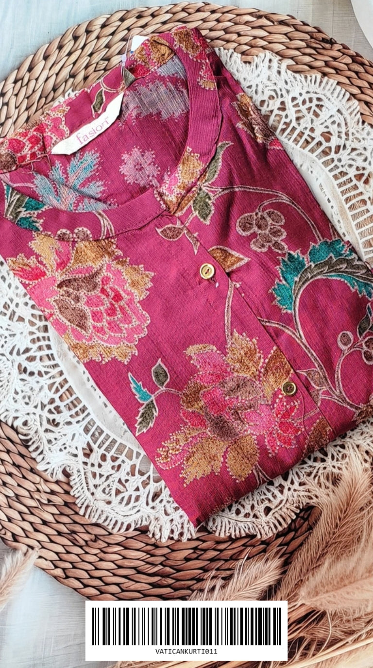 Vatical Silk A-Line Princes Cut Kurtis VATICANKURTI011