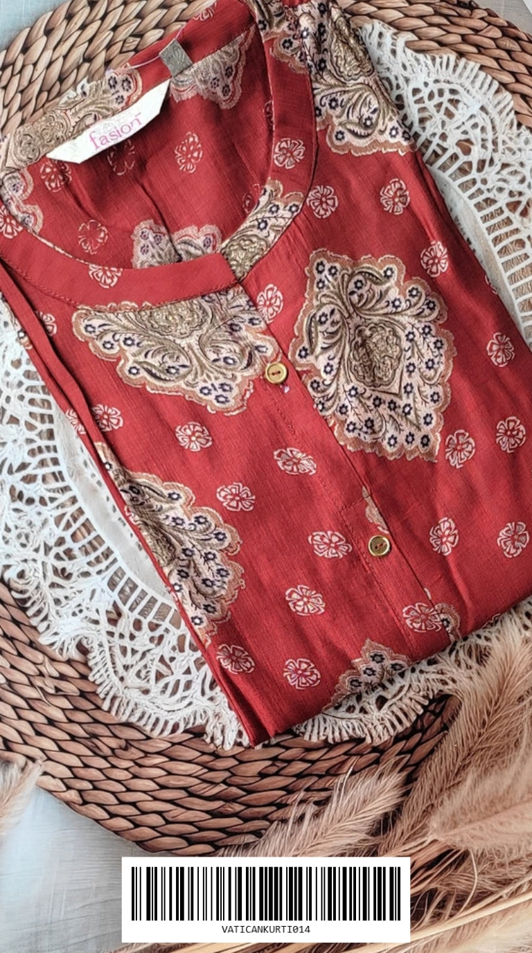 Vatical Silk A-Line Princes Cut Kurtis VATICANKURTI014