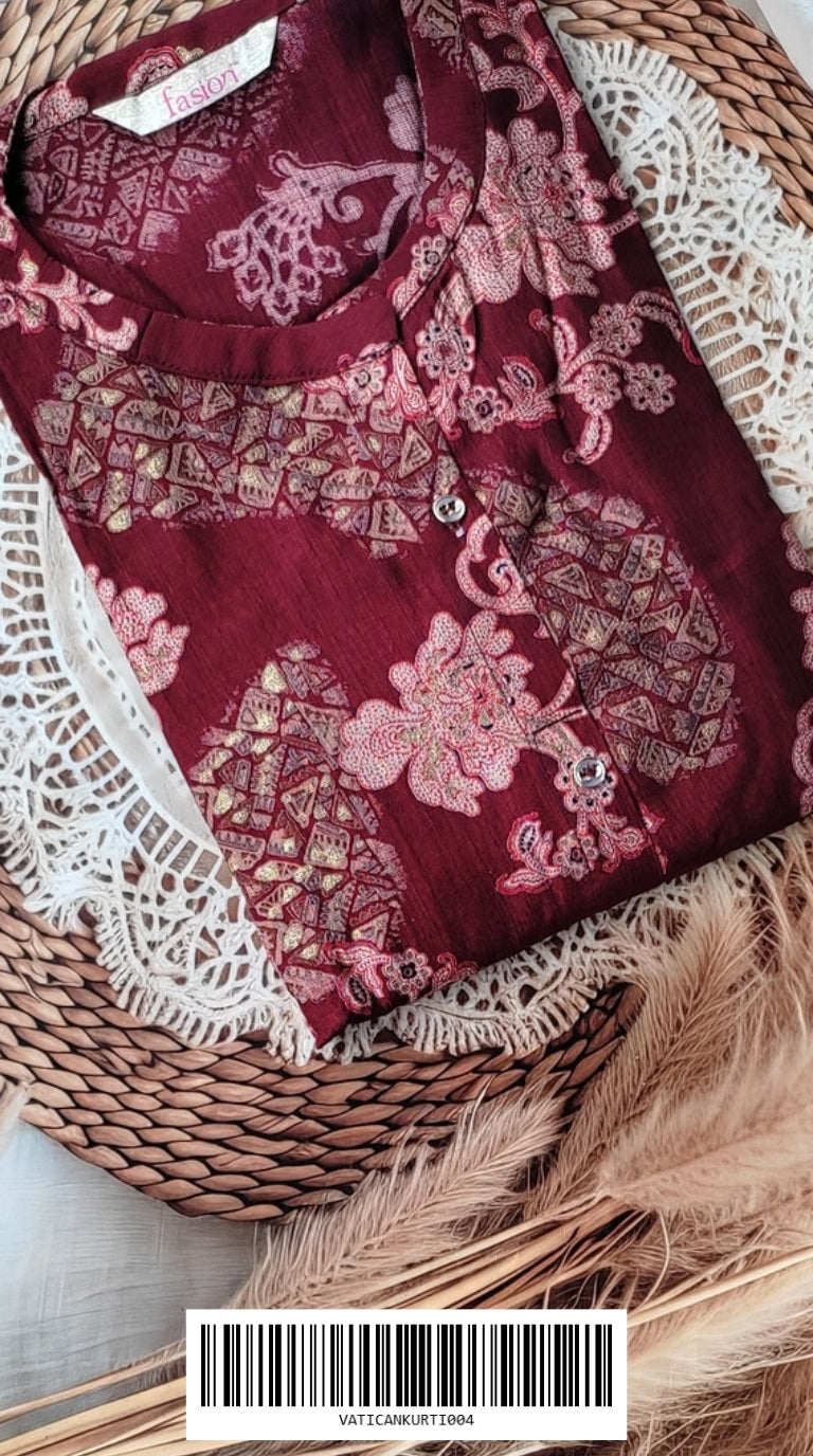 Vatical Silk A-Line Princes Cut Kurtis VATICANKURTI004
