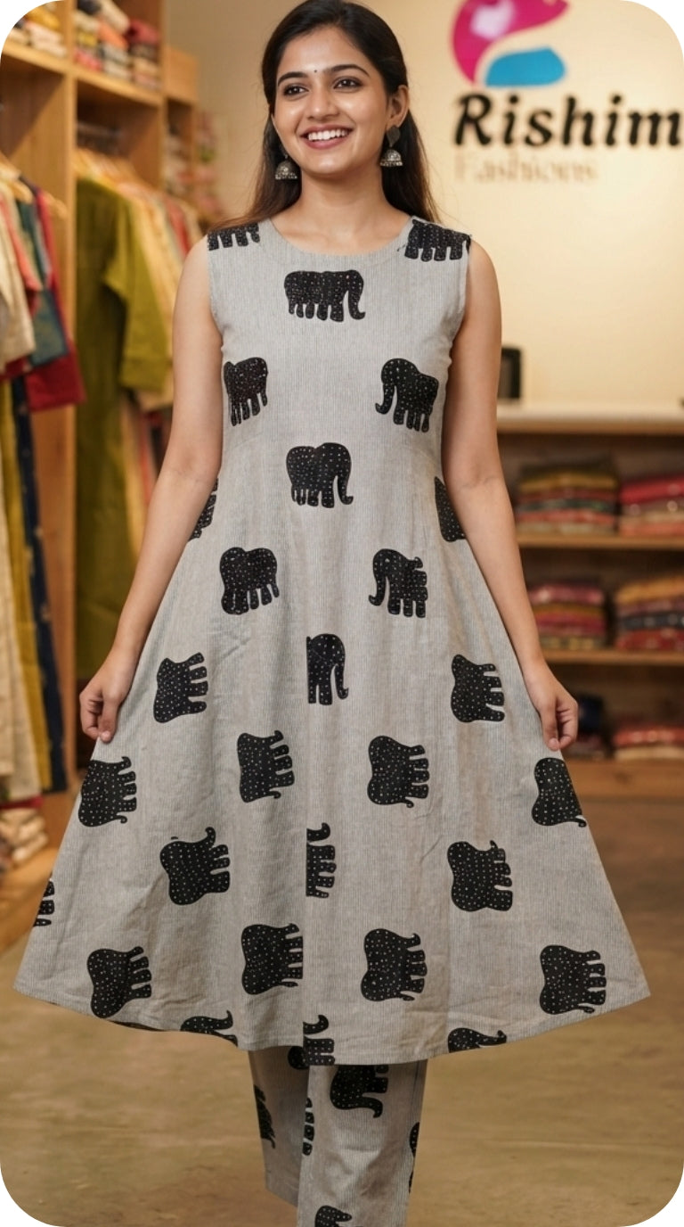Elephant Design: 2Piece : Cotton
