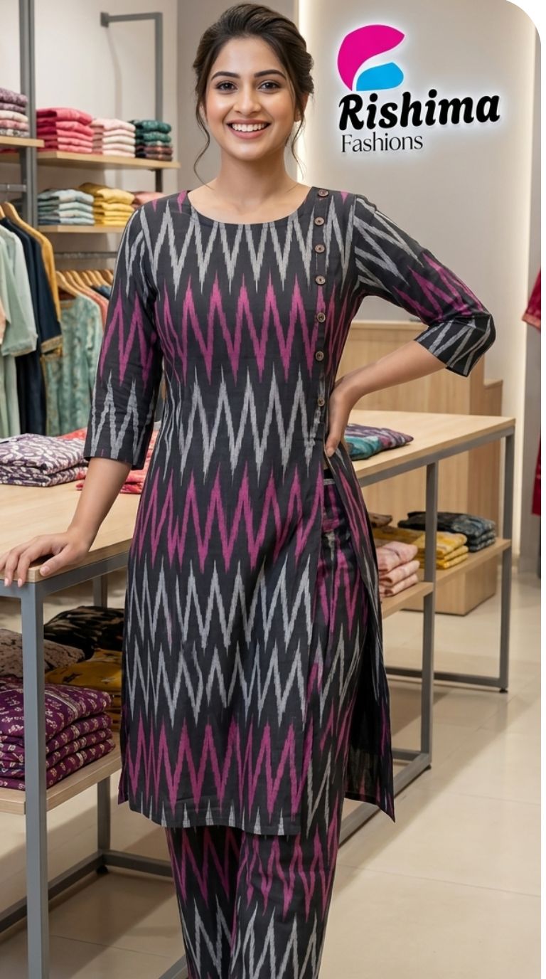 Ikkat Print Cotton 2Piece Sets