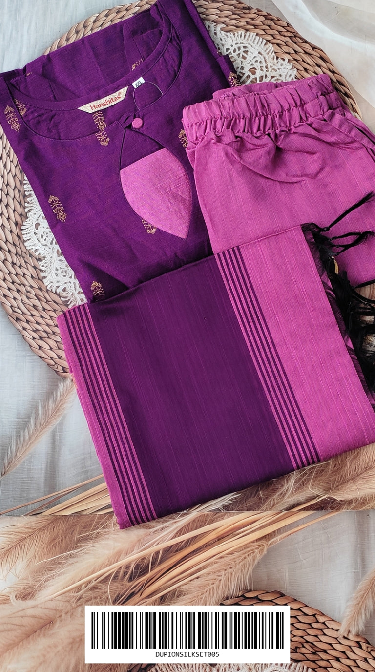 Dupion Raw Silk Ethnic Sets (With Cotton Lining) DUPIONSILKSET005