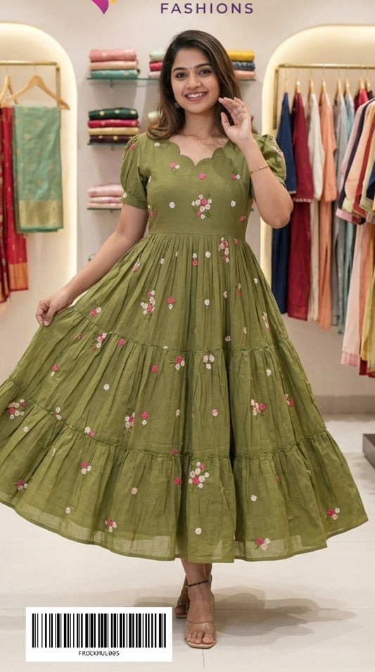 Frock Style Umbrella Kurtis (Mulchanderi) FROCKMUL005
