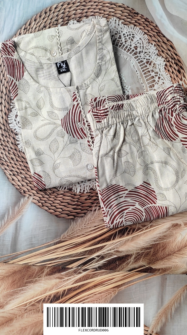 Flex Cotton Co Ord Sets FLEXCORDRUD006