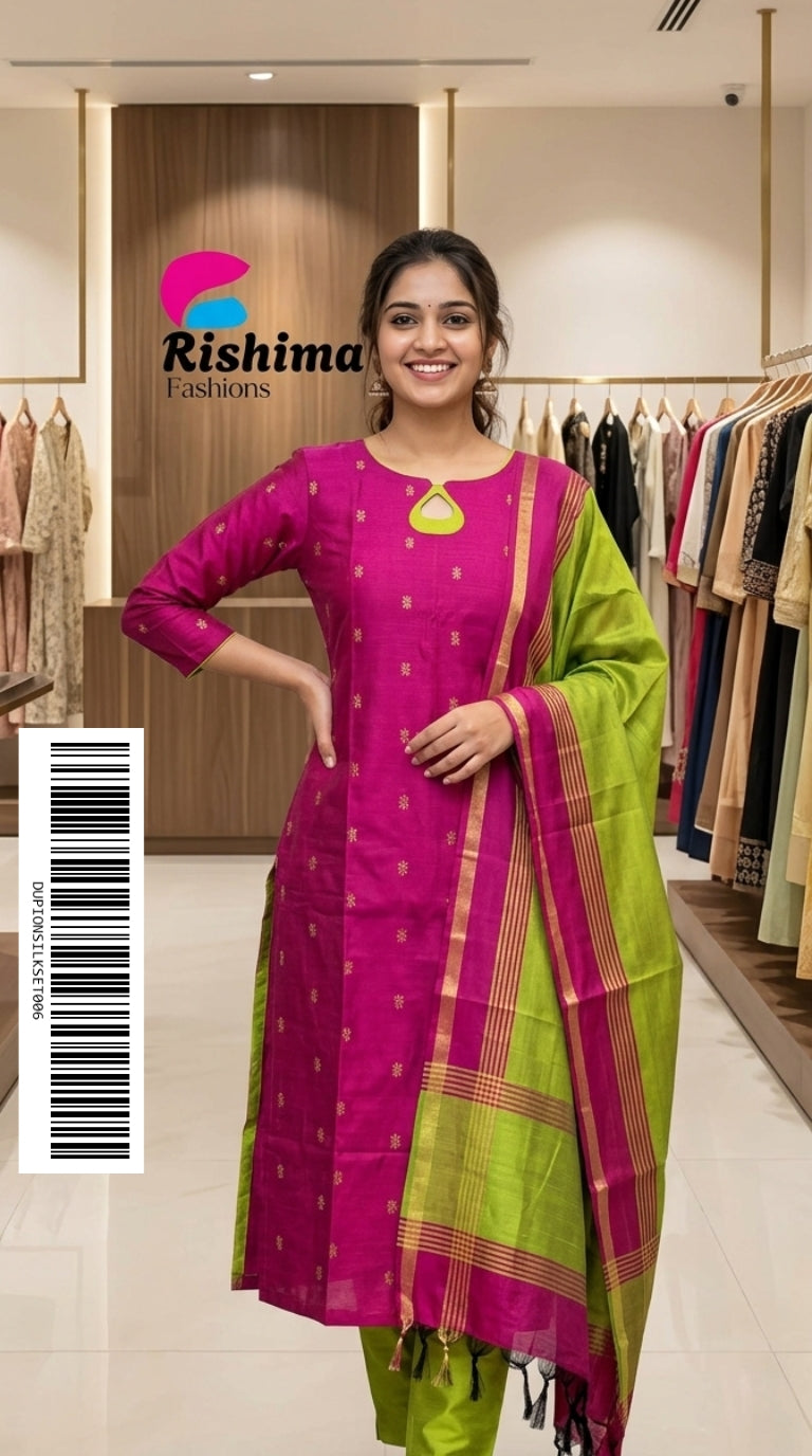 Dupion Raw Silk Ethnic Sets (With Cotton Lining) DUPIONSILKSET006