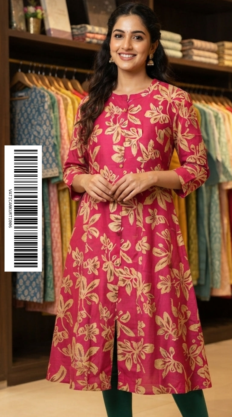 Vatical Silk A-Line Princes Cut Kurtis VATICANKURTI006