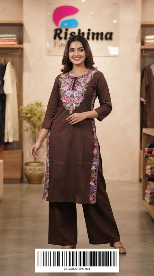 Chikankari Kurti Sets CHICDHCOT2PKP001