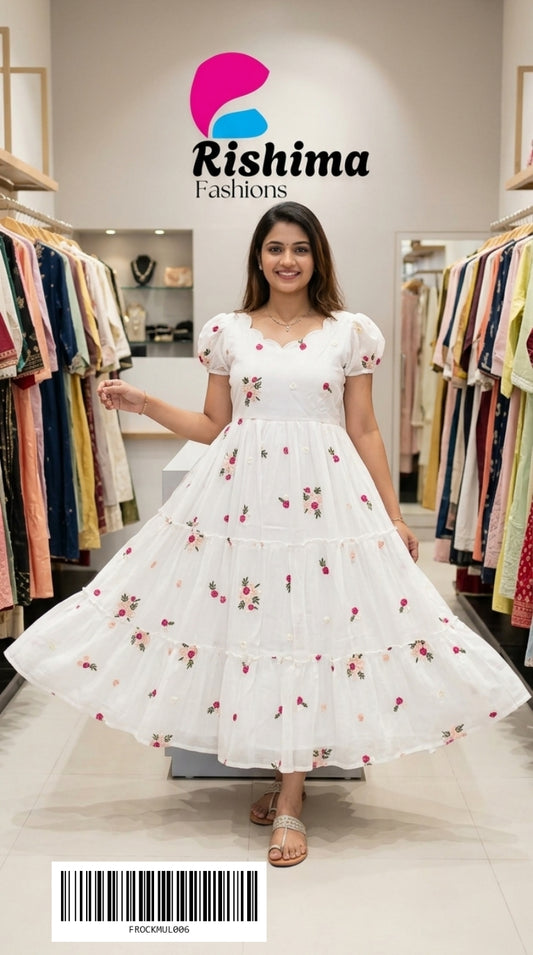Frock Style Umbrella Kurtis (Mulchanderi) FROCKMUL006
