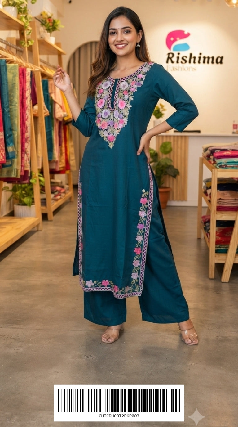Chikankari Kurti Sets CHICDHCOT2PKP003
