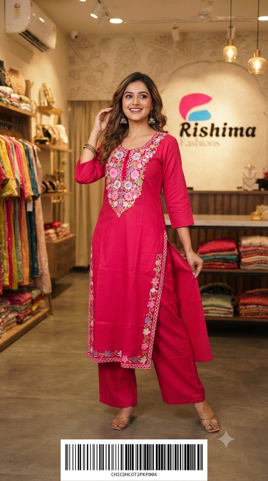 Chikankari Kurti Sets CHICDHCOT2PKP004