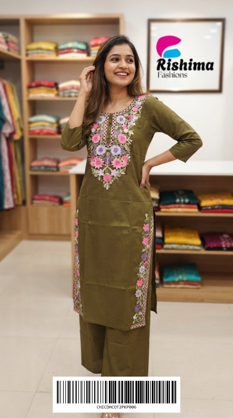 Chikankari Kurti Sets CHICDHCOT2PKP006