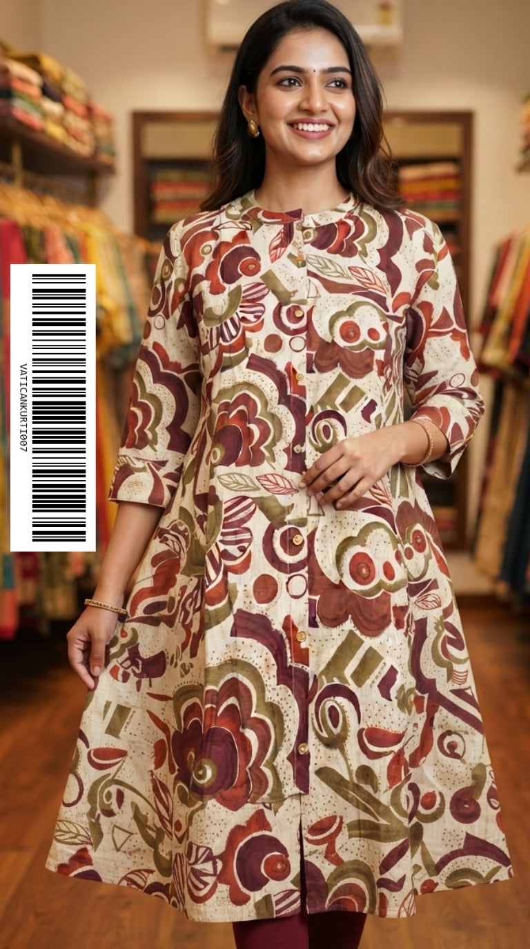 Vatical Silk A-Line Princes Cut Kurtis VATICANKURTI007