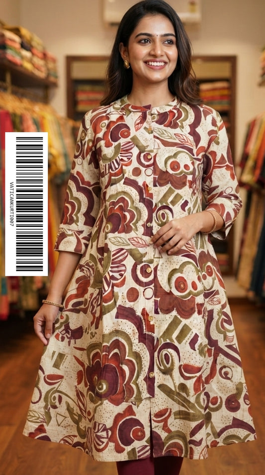 Vatical Silk A-Line Princes Cut Kurtis VATICANKURTI007