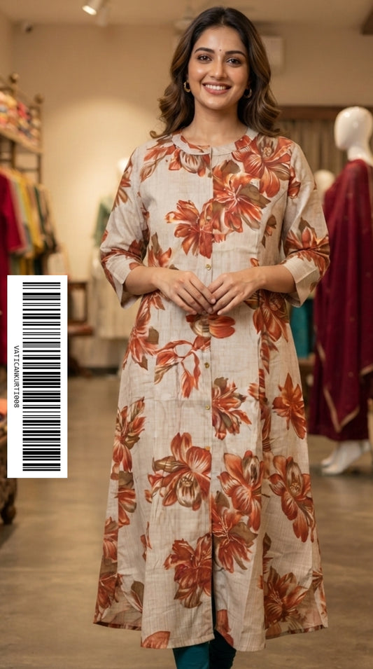 Vatical Silk A-Line Princes Cut Kurtis VATICANKURTI008