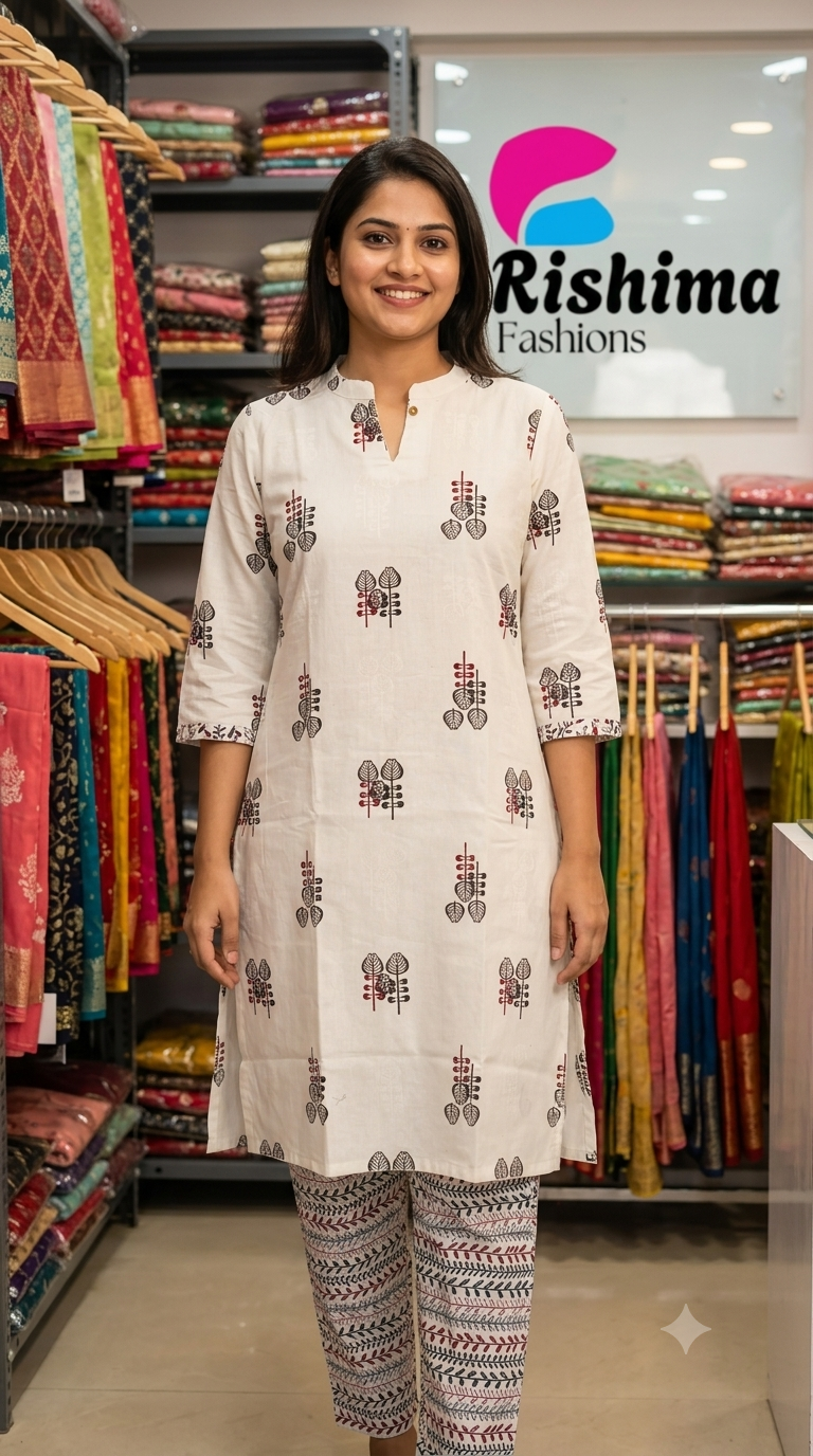 Khadi Cotton 2Piece (Kurti & Pant) KHCOT2PKP00008
