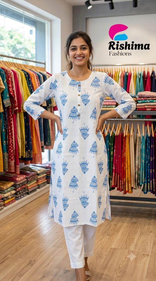 Khadi Cotton 2Piece (Kurti & Pant) KHCOT2PKP00028