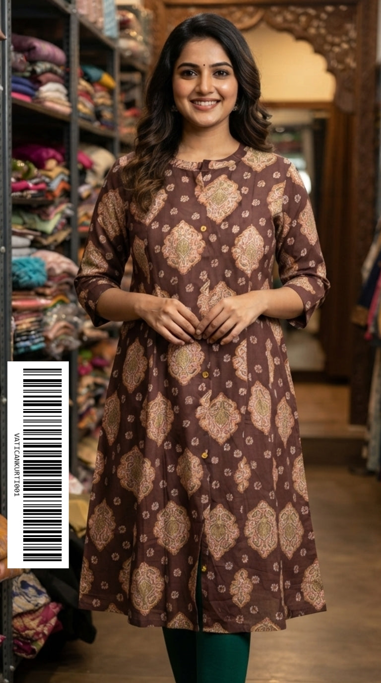 Vatical Silk A-Line Princes Cut Kurtis VATICANKURTI001