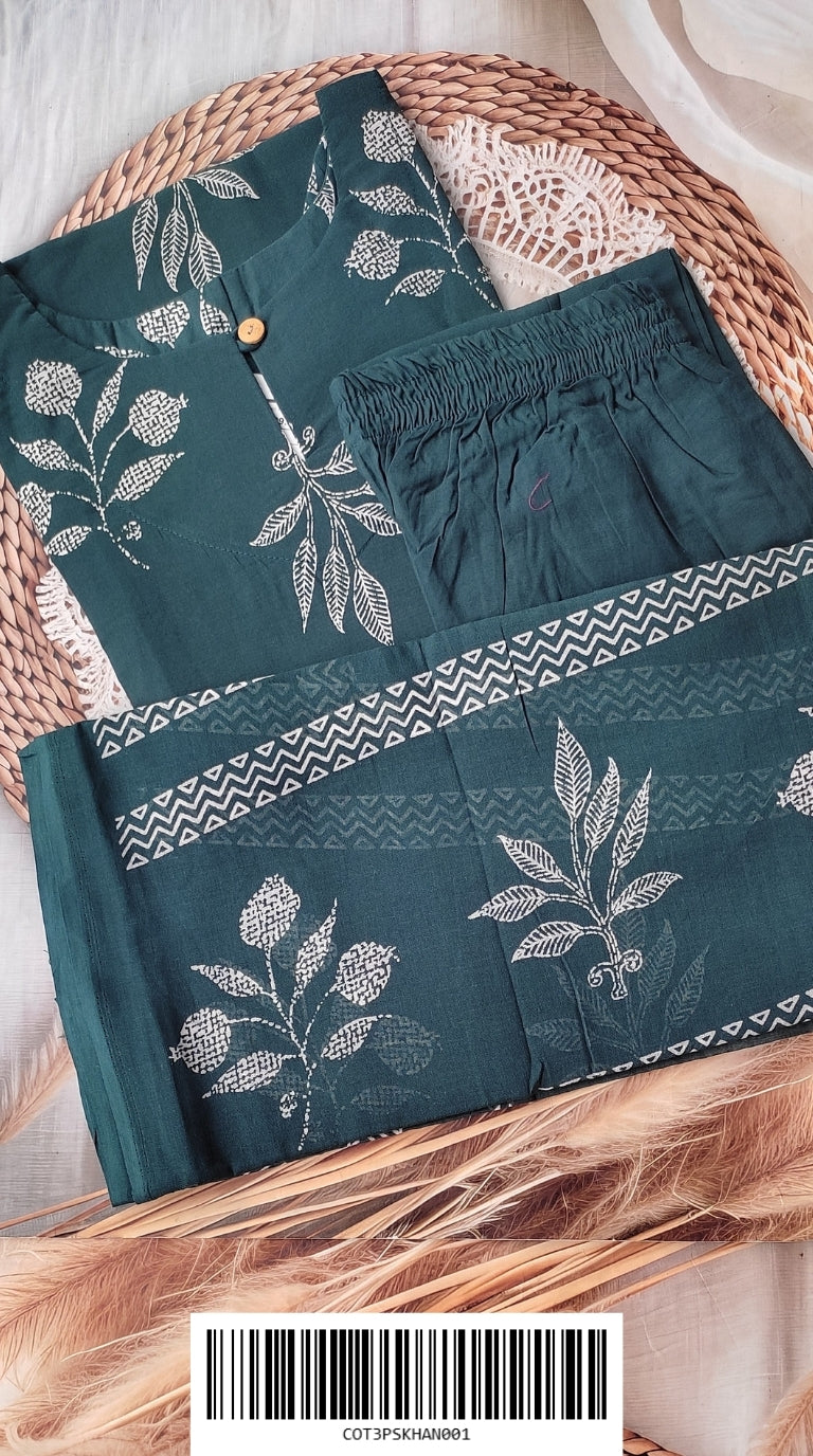 Cotton 3-Piece Sets COT3PSKHAN001