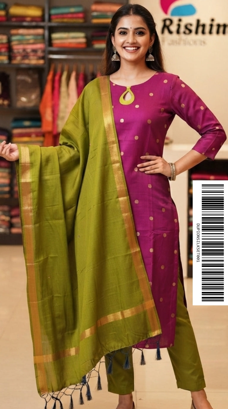 Dupion Raw Silk Ethnic Sets (With Cotton Lining) DUPIONSILKSET001