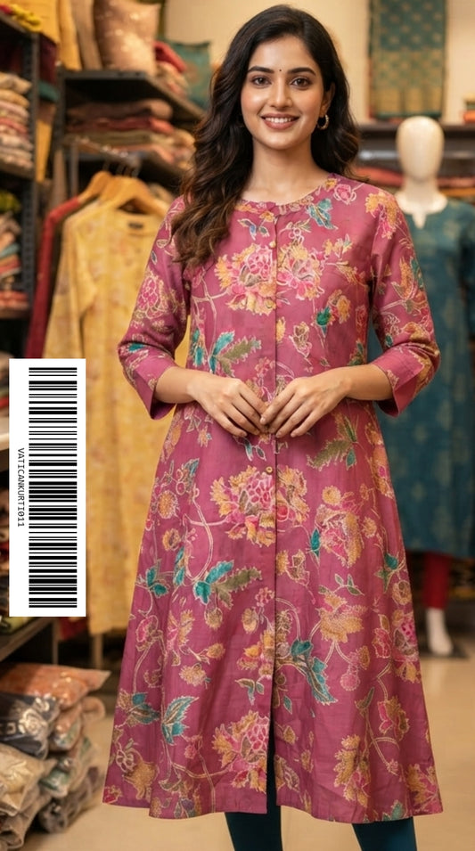 Vatical Silk A-Line Princes Cut Kurtis VATICANKURTI011