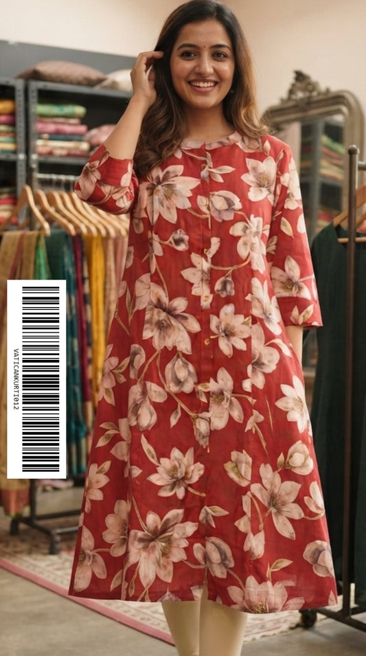 Vatical Silk A-Line Princes Cut Kurtis VATICANKURTI012