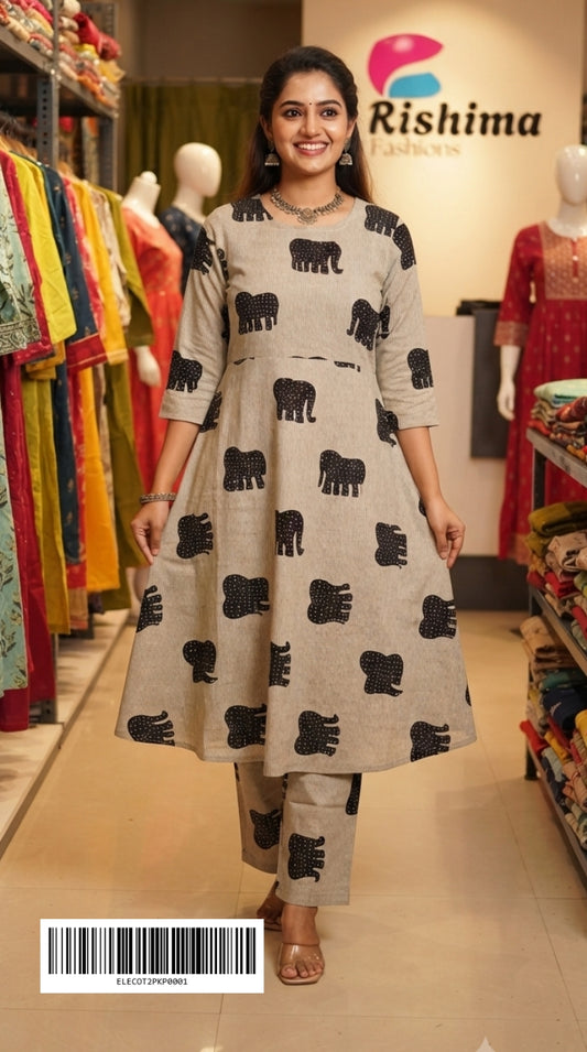 Elephant Design 2Piece : Cotton : ELECOT2PKP0001