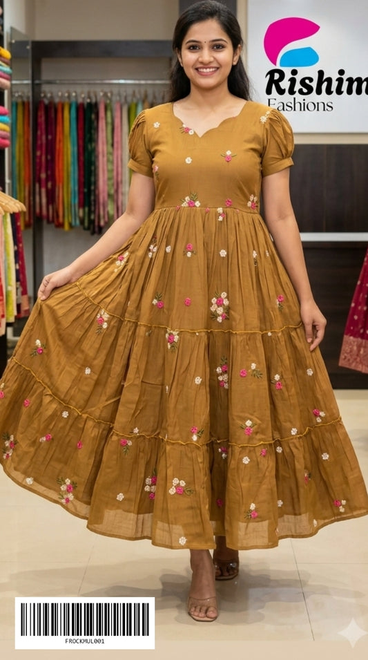 Frock Style Umbrella Kurtis (Mulchanderi) FROCKMUL001
