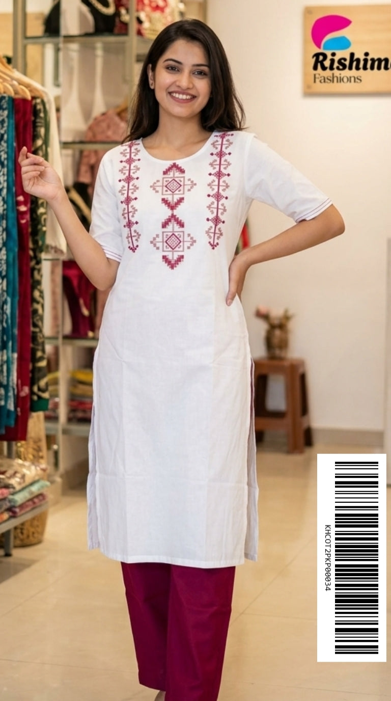 Khadi Cotton 2Piece (Kurti & Pant) KHCOT2PKP00034