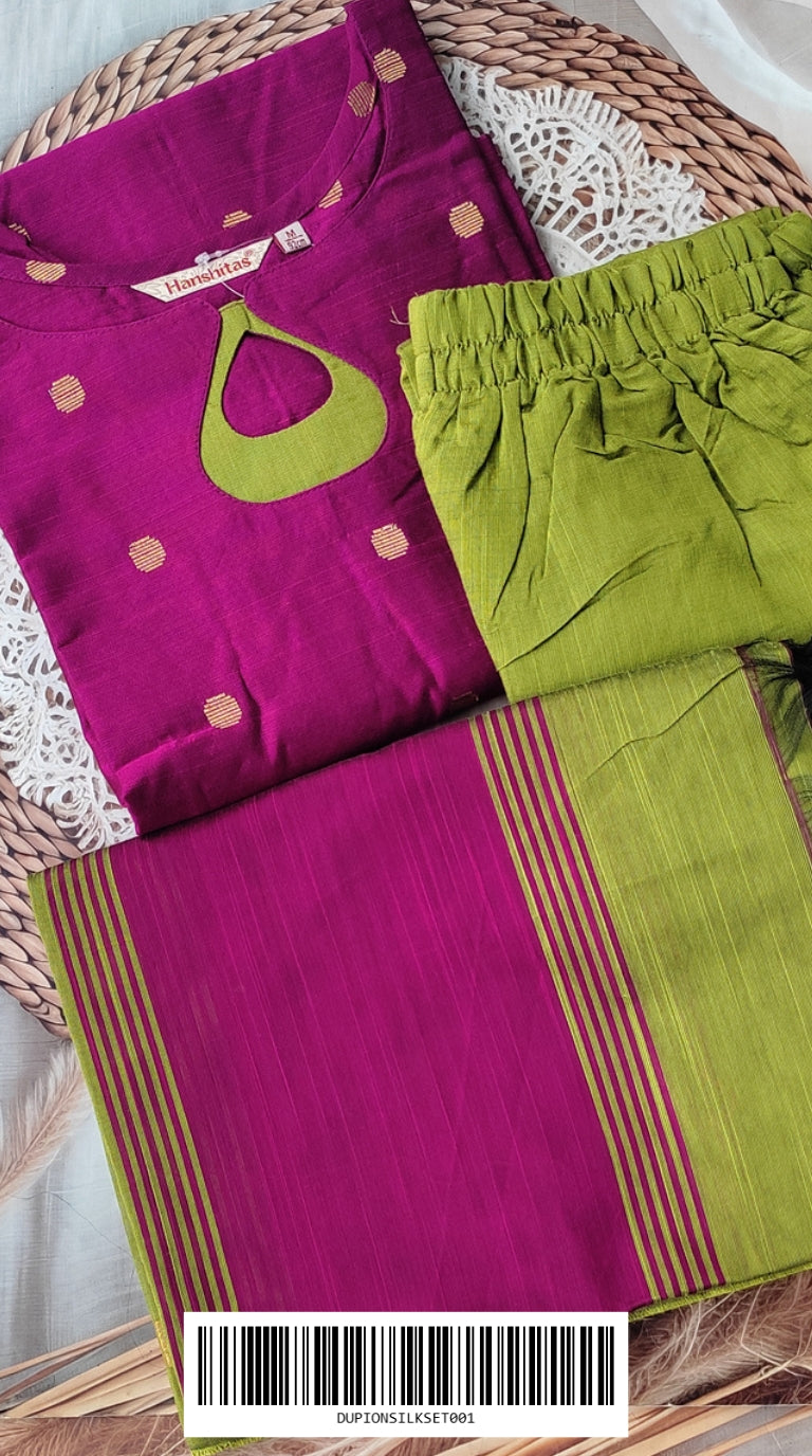 Dupion Raw Silk Ethnic Sets (With Cotton Lining) DUPIONSILKSET001
