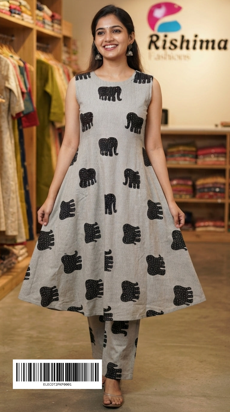 Elephant Design 2Piece : Cotton : ELECOT2PKP0001