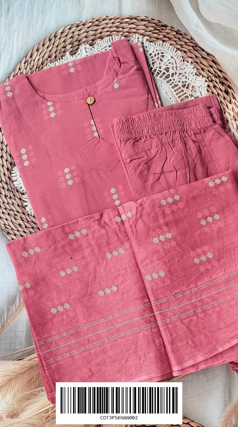 Cotton 3-Piece Sets COT3PSKHAN002