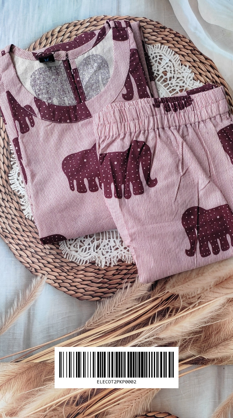 Elephant Design 2Piece : Cotton : ELECOT2PKP0002
