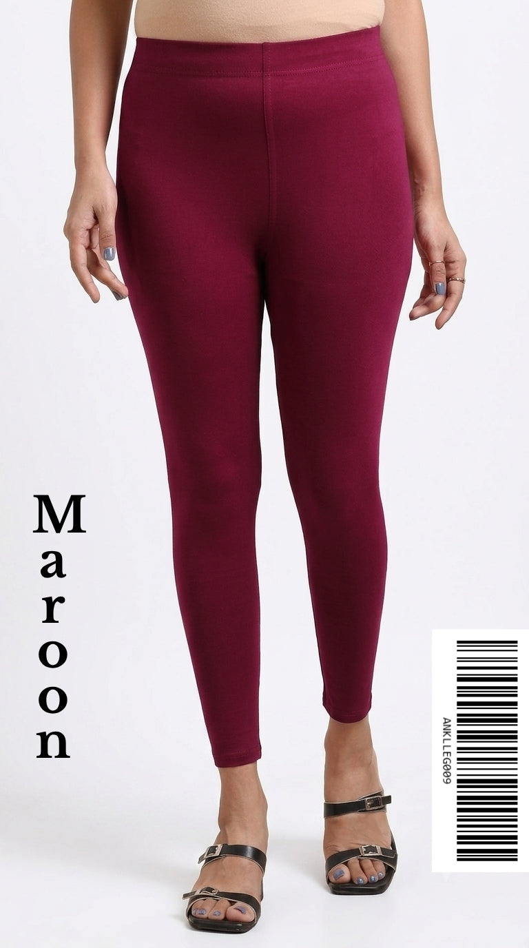 Ankle Leggings [Color MAROON] ANKLLEG009