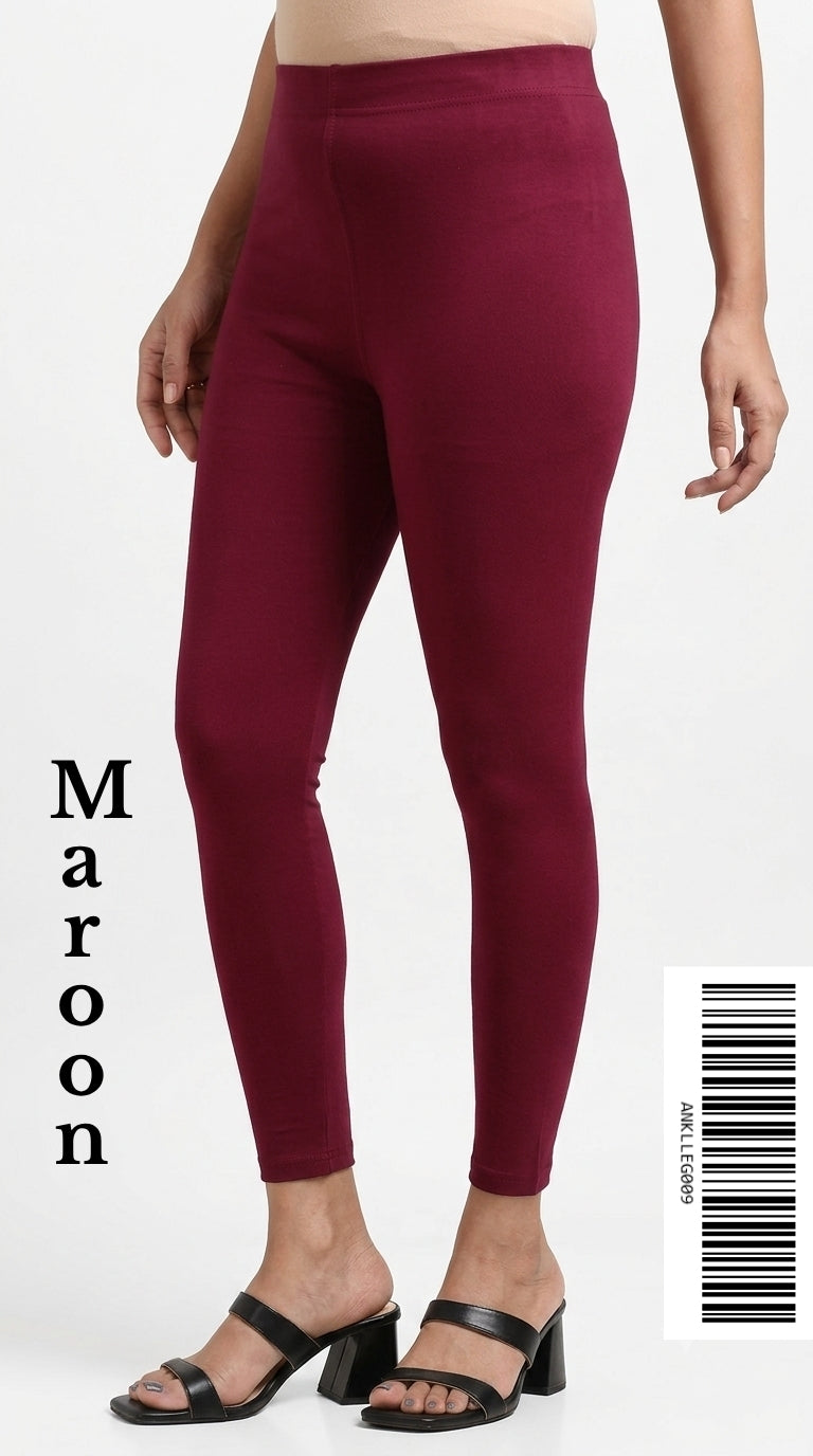 Ankle Leggings [Color MAROON] ANKLLEG009