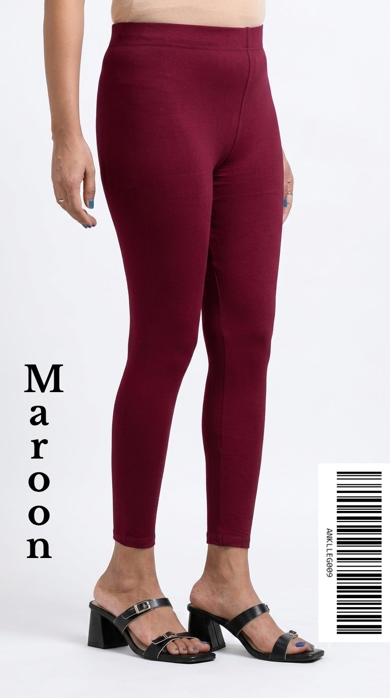 Ankle Leggings [Color MAROON] ANKLLEG009