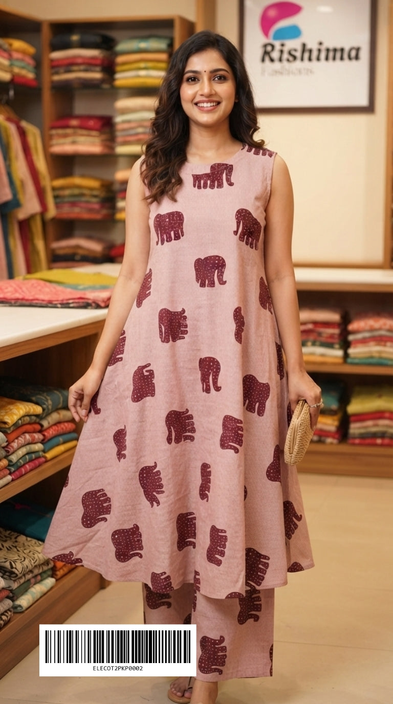 Elephant Design 2Piece : Cotton : ELECOT2PKP0002