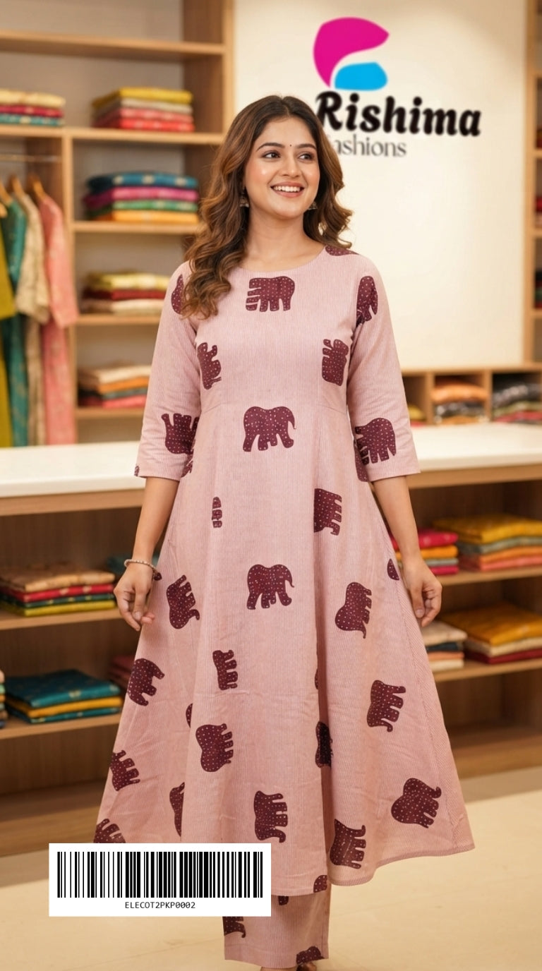 Elephant Design 2Piece : Cotton : ELECOT2PKP0002