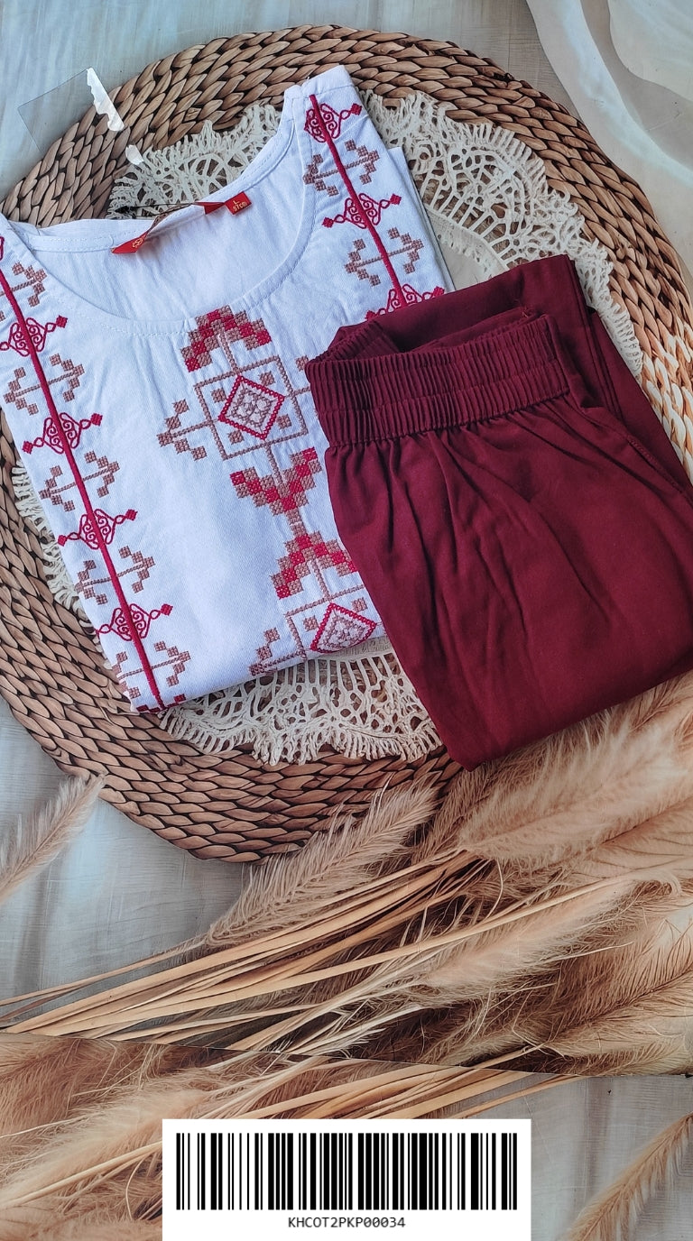 Khadi Cotton 2Piece (Kurti & Pant) KHCOT2PKP00034