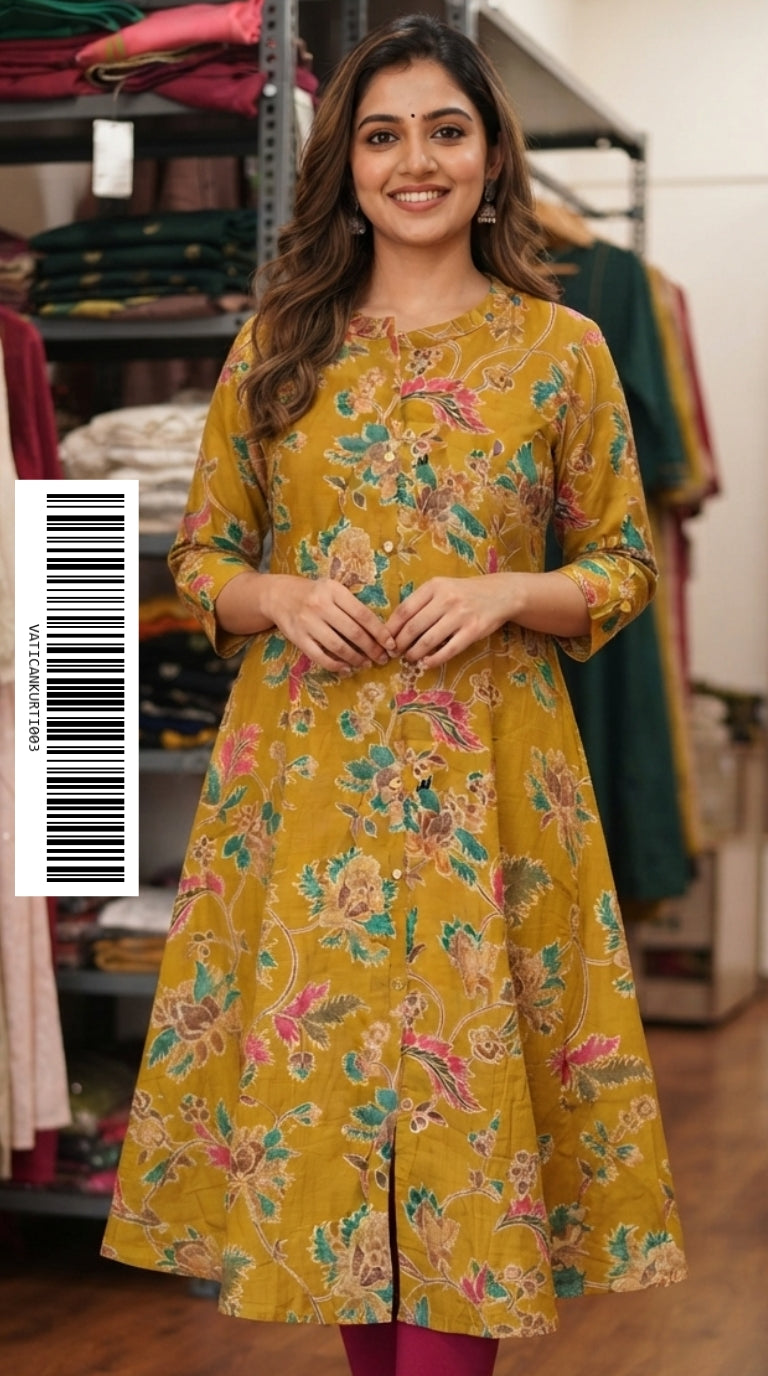 Vatical Silk A-Line Princes Cut Kurtis VATICANKURTI003