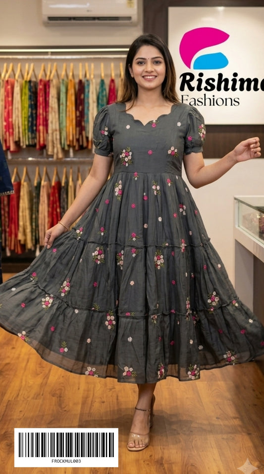 Frock Style Umbrella Kurtis (Mulchanderi) FROCKMUL003