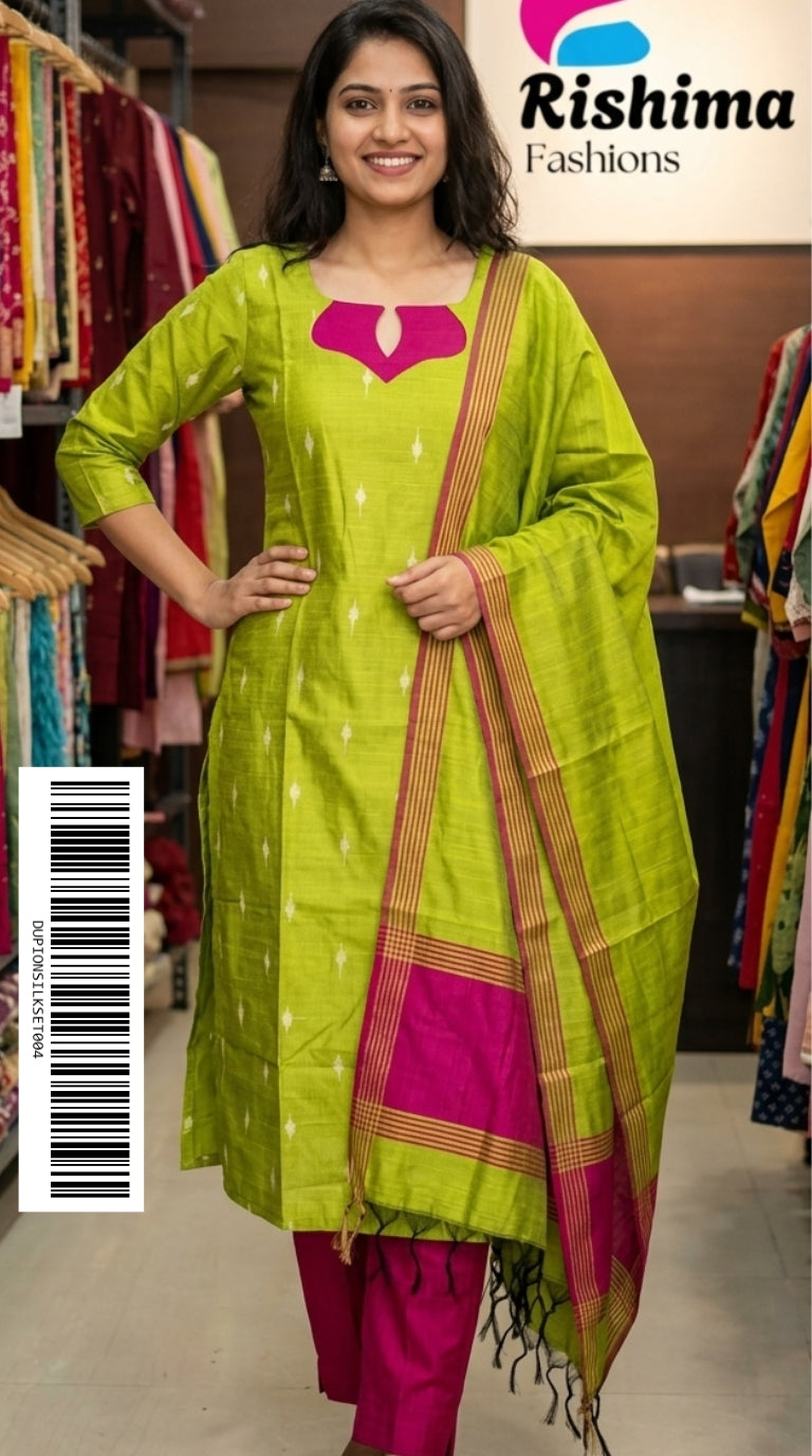 Dupion Raw Silk Ethnic Sets (With Cotton Lining) DUPIONSILKSET004