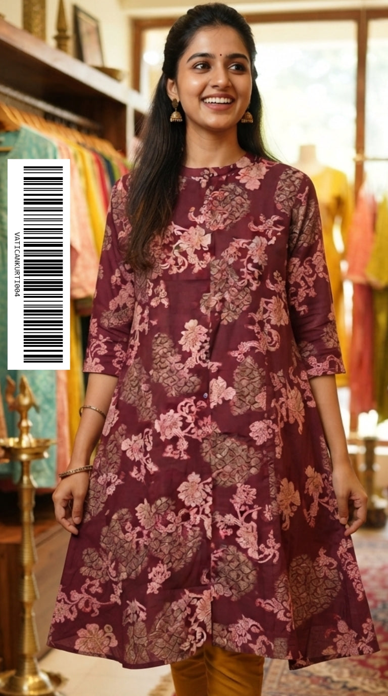 Vatical Silk A-Line Princes Cut Kurtis VATICANKURTI004