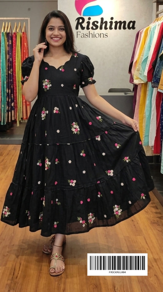 Frock Style Umbrella Kurtis (Mulchanderi) FROCKMUL004