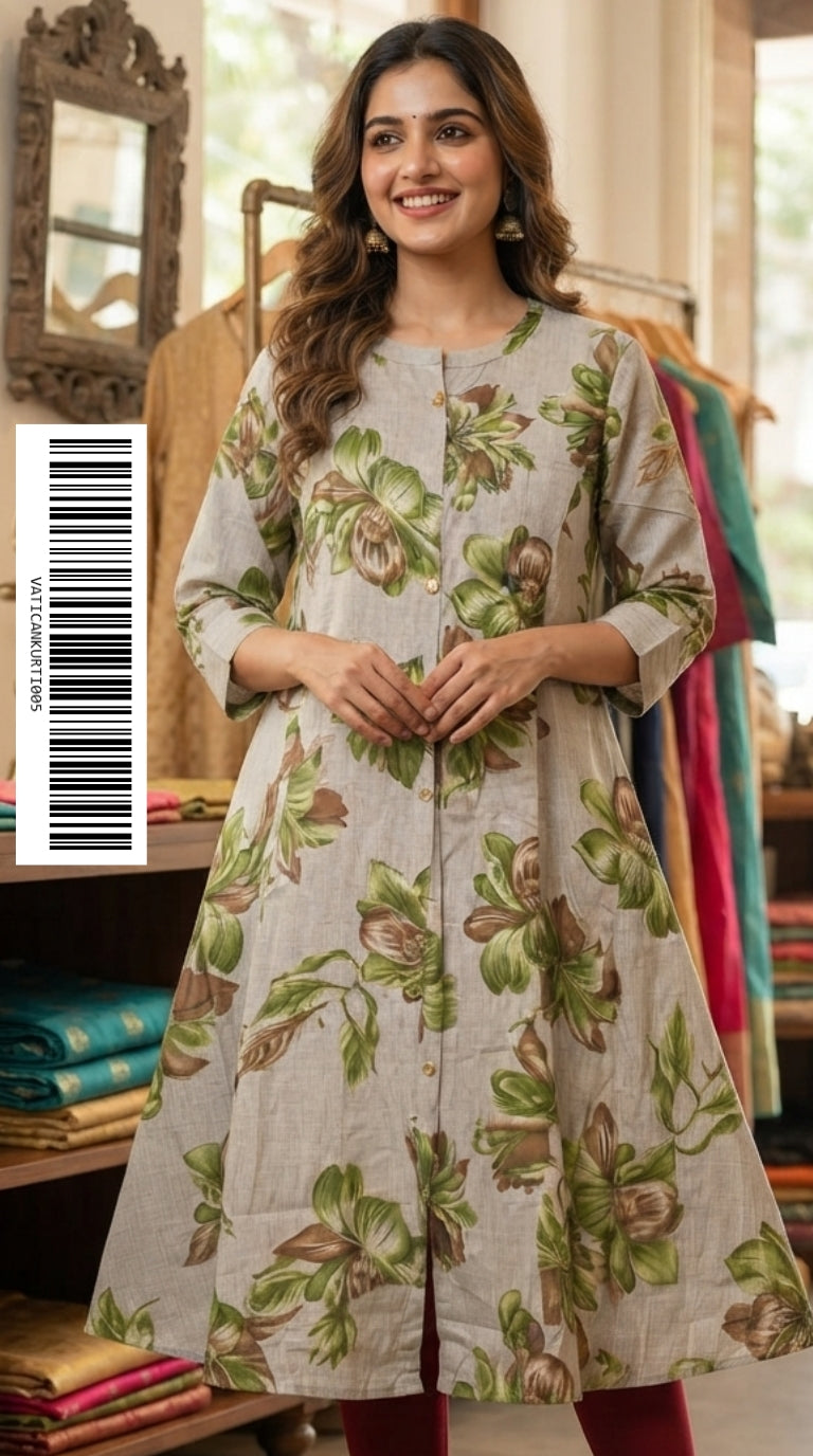 Vatical Silk A-Line Princes Cut Kurtis VATICANKURTI005