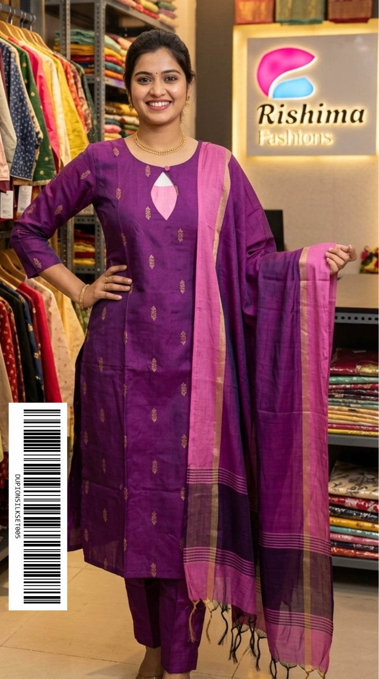 Dupion Raw Silk Ethnic Sets (With Cotton Lining) DUPIONSILKSET005